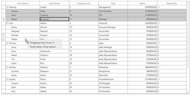Dragging Multiple Rows in WPF TreeGrid