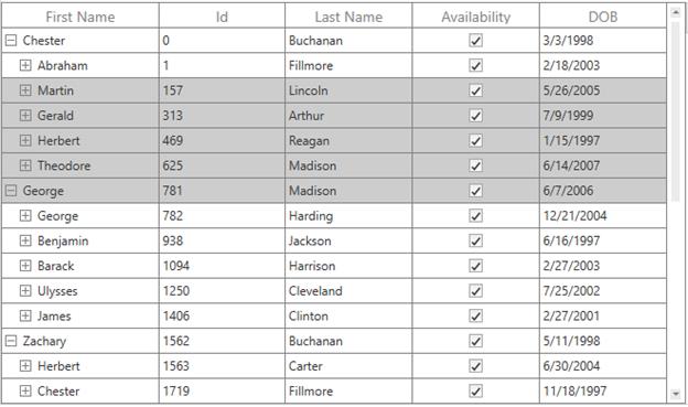 Multiple Row Selection in WPF TreeGrid