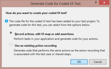 Generate Code dialog box