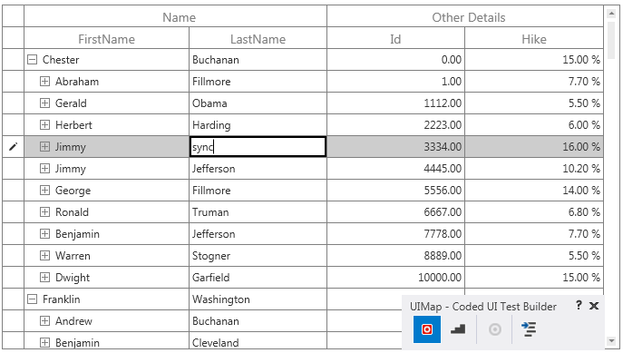 Record button on the CodedUITest builder