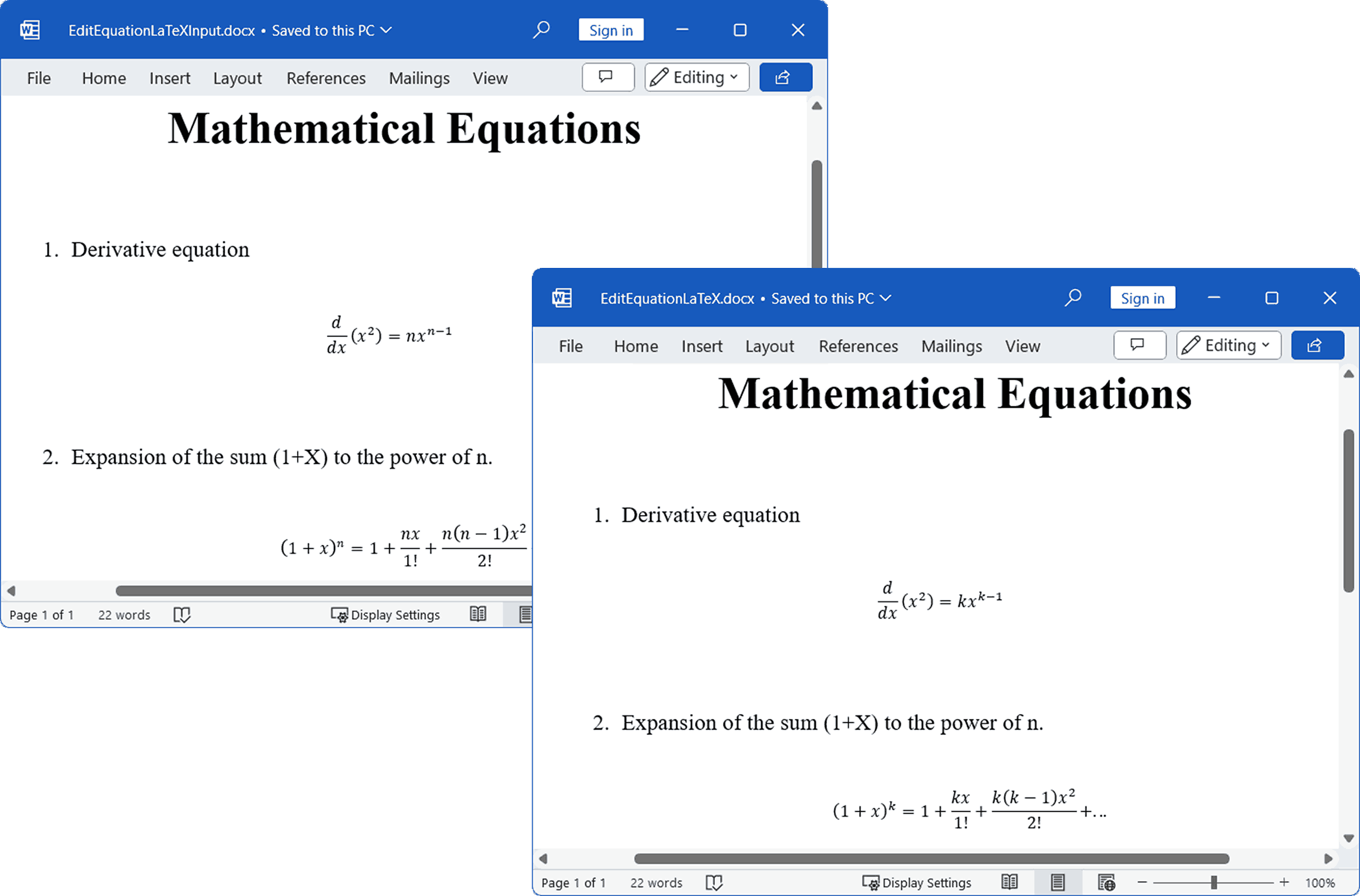 Edit equation using LaTeX