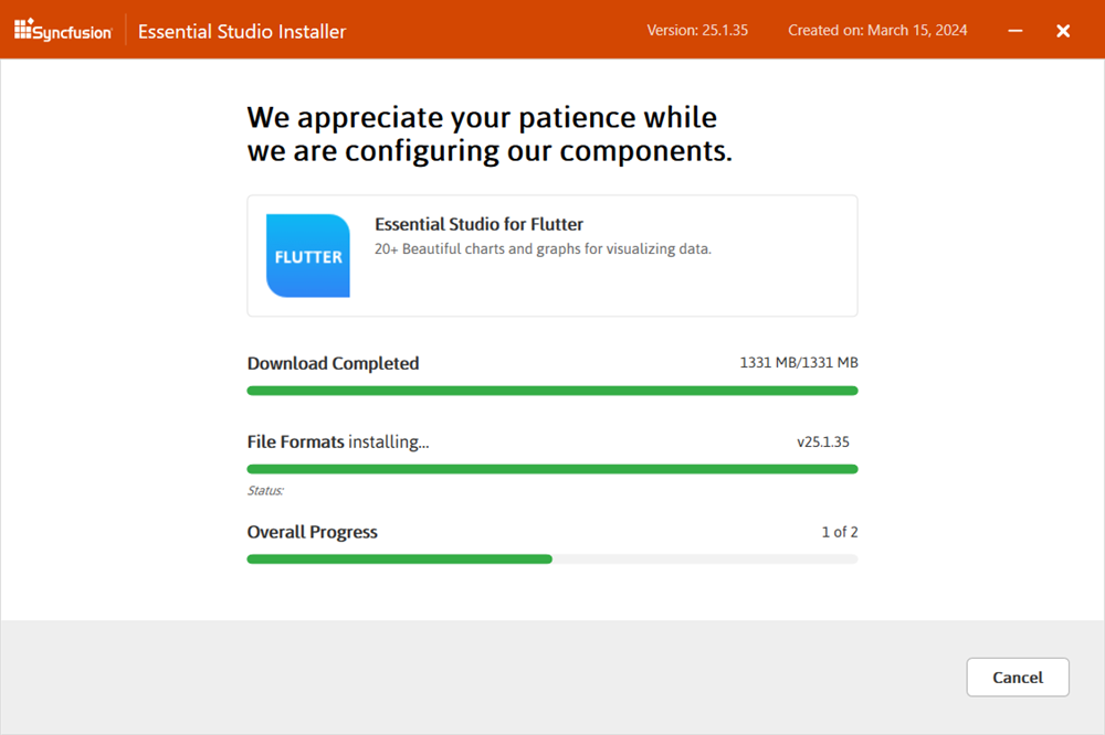 Download and Installation progress install/uninstall