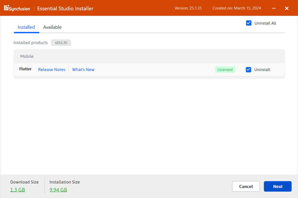 Platform Selection wizard Installed