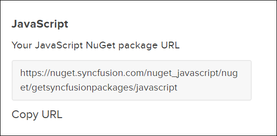Syncfusion Essential JS 1 JavaScript NuGet feed URL