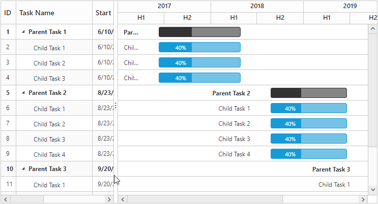 Half Year schedule mode