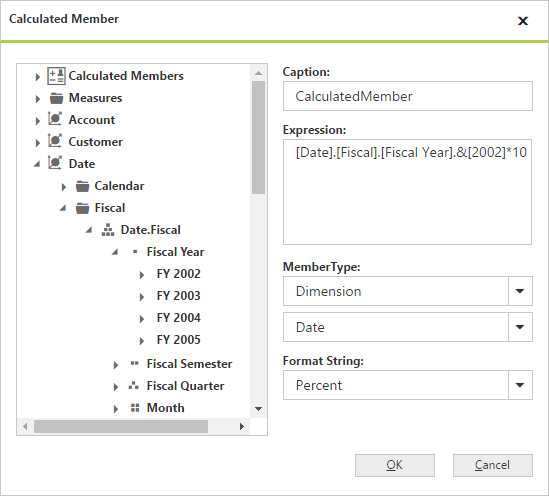 Calculated members dialog in JavaScript pivot client control