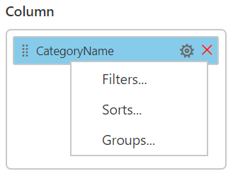 Filters Column in JavaScript Report Designer