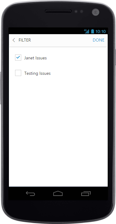 Filtering mobile layout in JSP kanban control