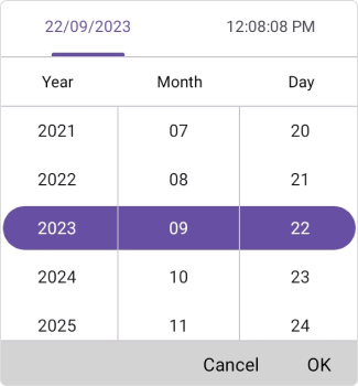 Footer customization in .NET MAUI Date Time picker.