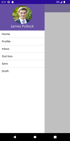.NET MAUI Navigation Drawer