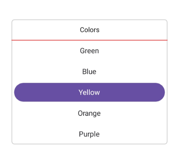 Column header divider color in .NET MAUI Picker.