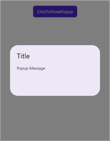 Popup with default appearance
