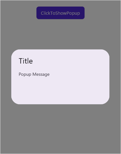 Displaying a .NET MAUI Popup at the center of the screen.