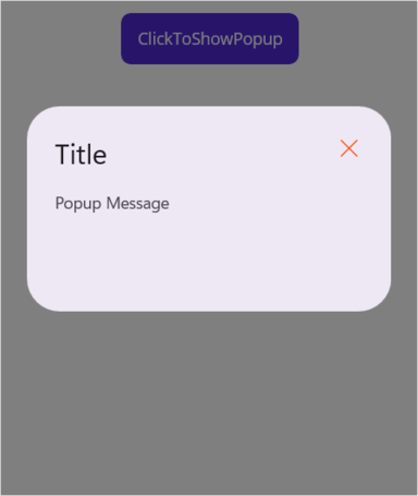Displaying a .NET MAUI Popup with close button icon color