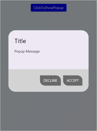 Displaying a .NET MAUI Popup with footer customization