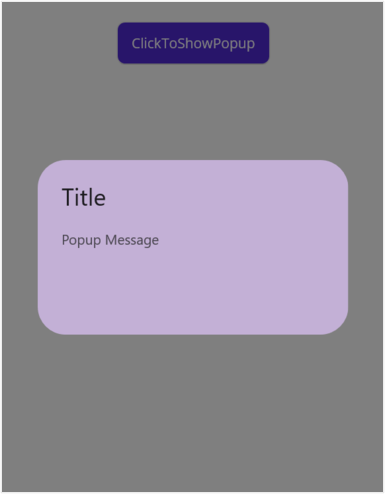 Displaying a .NET MAUI Popup with the PopupView Background
