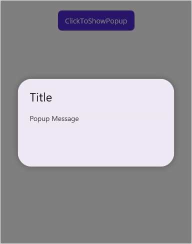 Displaying a .NET MAUI Popup with shadow