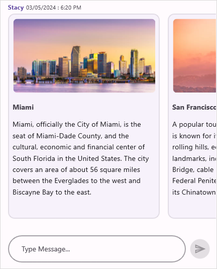 Card message type without button in .NET MAUI Chat