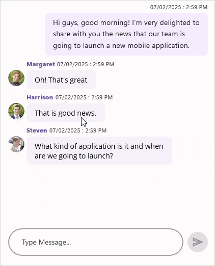Drop down menu in .NET MAUI Chat
