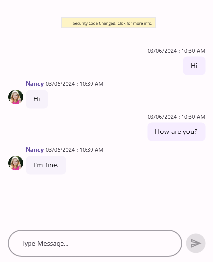 Sytem generated message in .NET MAUI Chat