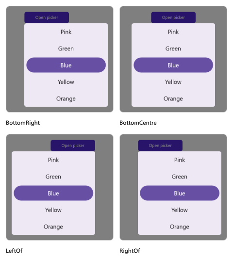 Relative dialog mode in .NET MAUI Picker.