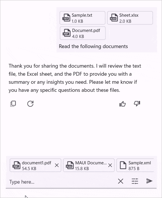 Preview support in .NET MAUI AI AssistView