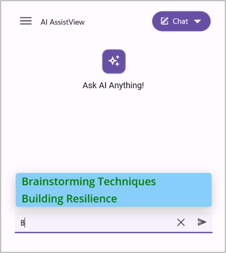 Auto Complete Suggestions style in .NET MAUI AI AssistView