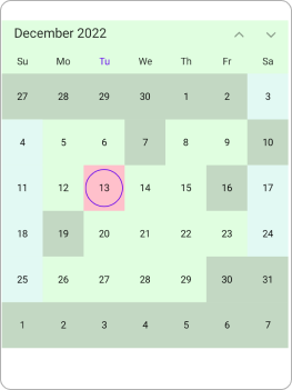 Month view Customization in .NET MAUI Calendar.