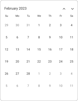 Month view Display date in .NET MAUI Calendar.