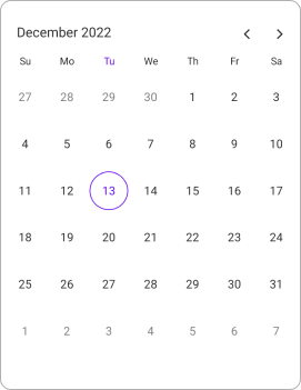 Month view Horizontal navigation direction in .NET MAUI Calendar.