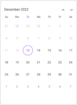 Month view Enable past dates in .NET MAUI Calendar.
