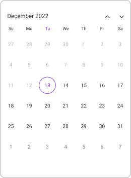 Month view enable past dates in .NET MAUI Calendar.