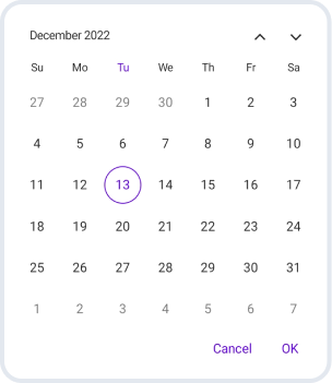 Action buttons in .NET MAUI Calendar.