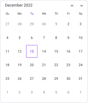 Rectangle selection shape in .NET MAUI Calendar.
