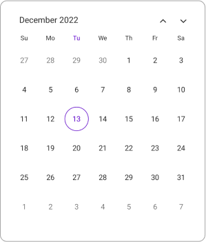 Month view in .NET MAUI Calendar.