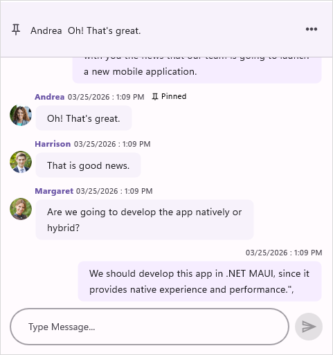 Pin Message Container Height in .NET MAUI Chat