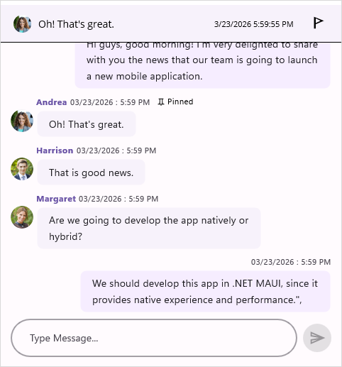 Pin Message Template in .NET MAUI Chat