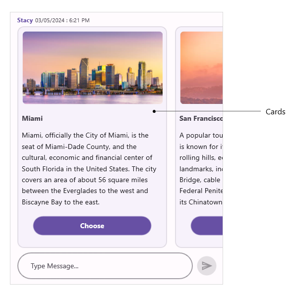 Syncfusion .NET MAUI Chat Accessibility for card message