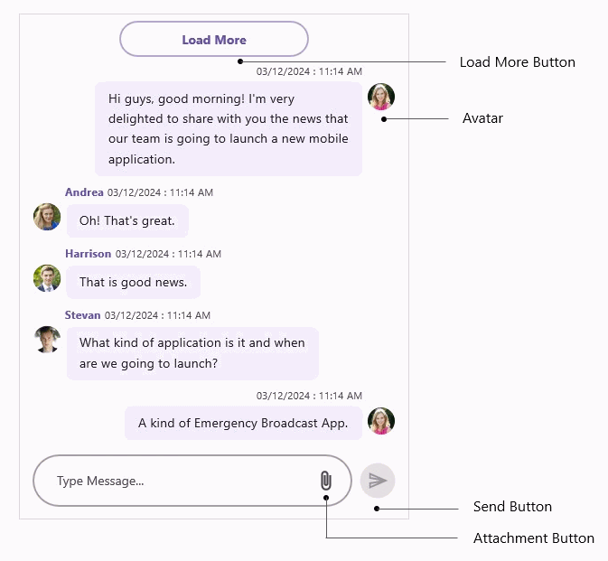 Syncfusion .NET MAUI Chat Accessibility for load more button