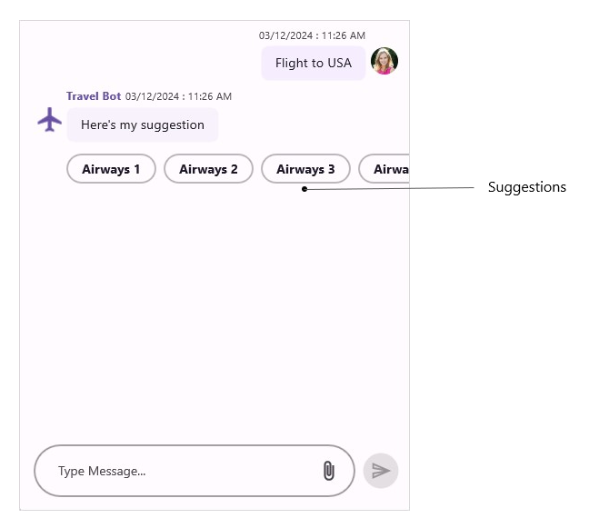 Syncfusion .NET MAUI Chat Accessibility for suggestions