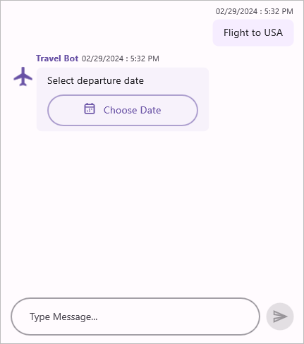 Date picker message type in .NET MAUI Chat
