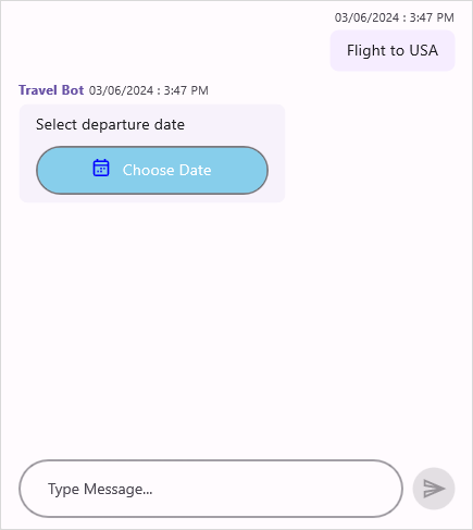 Date picker message style in .NET MAUI Chat