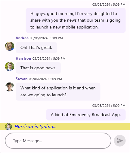 Typing indicator style in .NET MAUI Chat