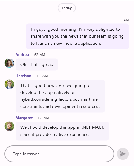 Time break support in .NET MAUI Chat