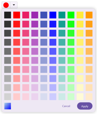 Palette row spacing