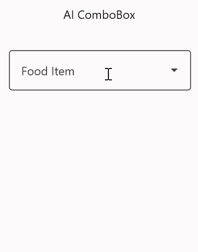 .NET MAUI Combobox With AI Smart Search.