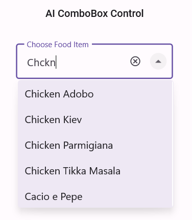 .NET MAUI Combobox With AI Smart Search.
