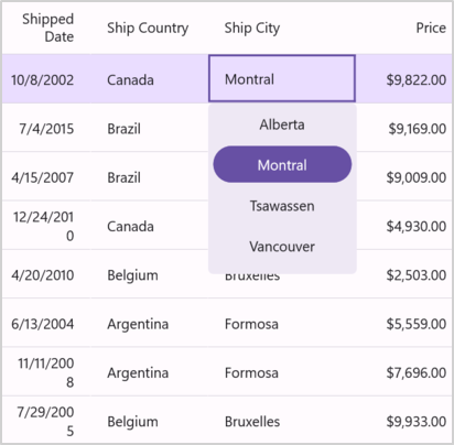 DataGrid with ItemSourceSelector picker column