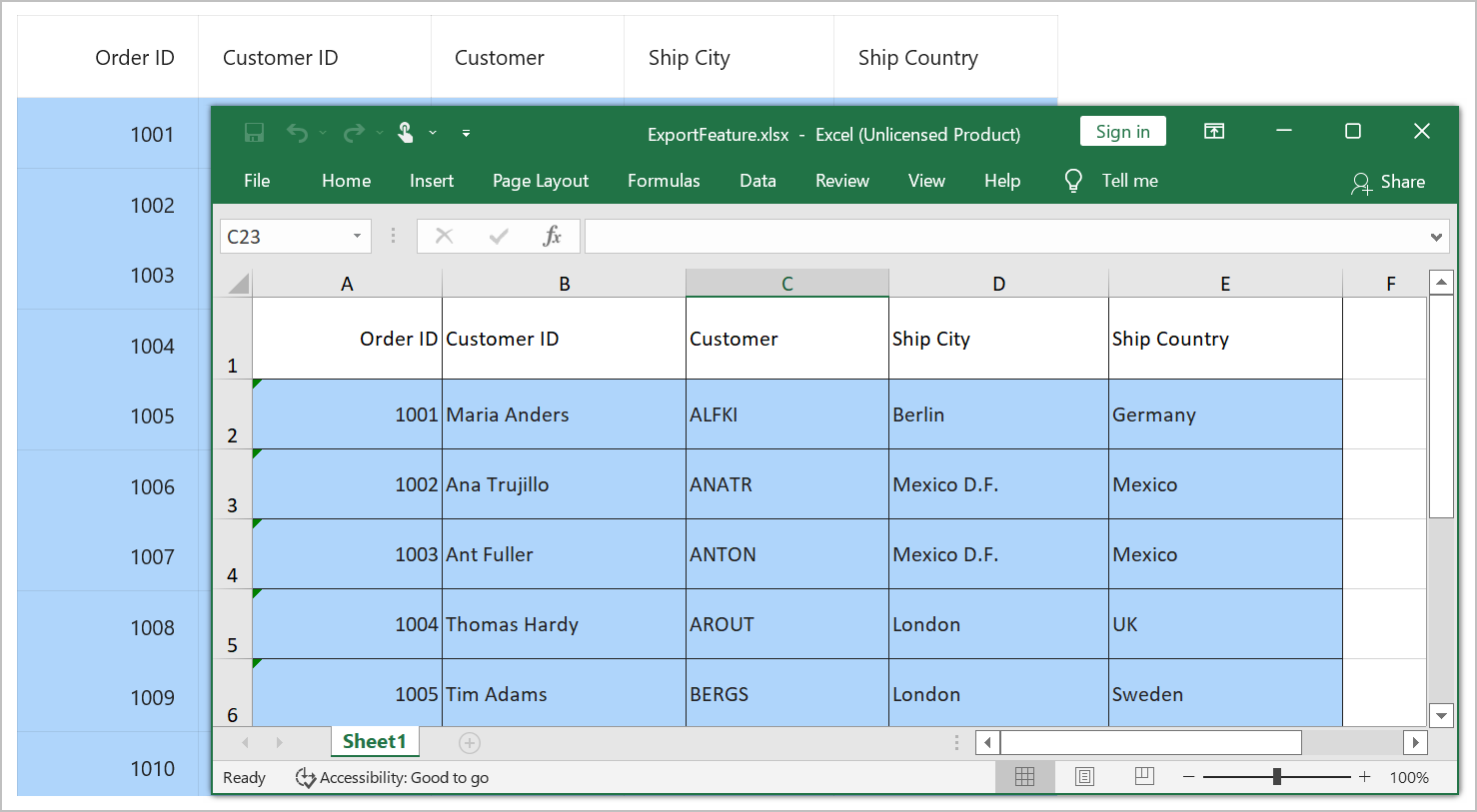 Export DataGrid to Excel with styling applied
