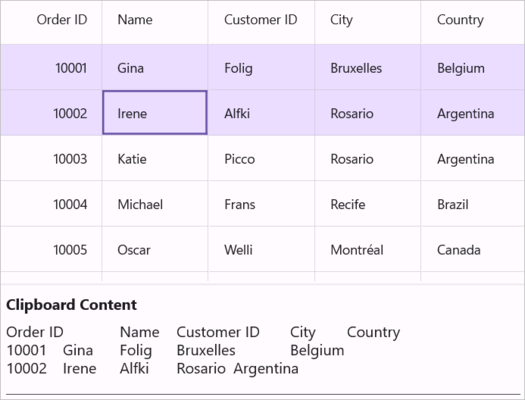 Copy to Clipboard in Maui DataGrid
